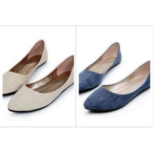 New Women Soft Denim Flats Fashion High Quality Ballerina