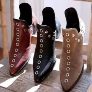 Stylish Women Ankle Boots Fashion Retro Rivet Boots