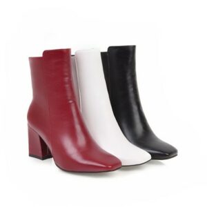 Winter Ankle Boots Plus Size Thick Heel Short Boot for Women