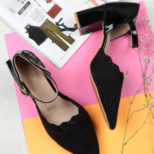 New Black Party Espadrille Ankle Strap Heels