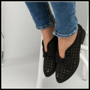 Woman Summer Breathable Hollow Black Color Shoes